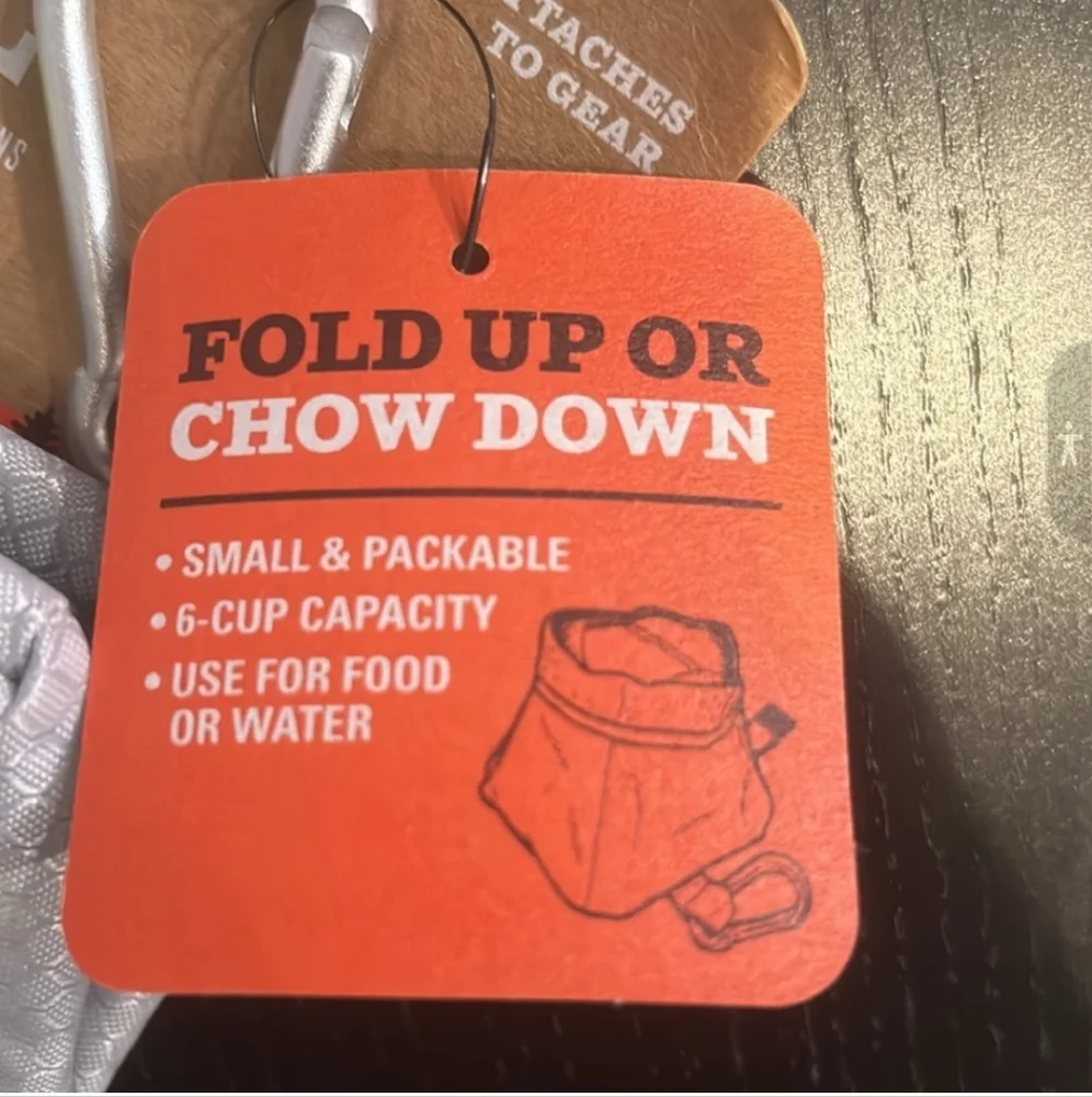 NWT dog's Arcadia Trail collapsible bowl portable 6cup waterproof